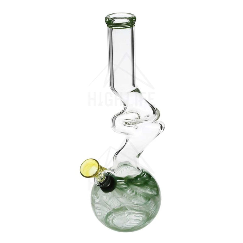 10 32Mm Two Elbow Bong With A Slide Green Bongs & Waterpipes