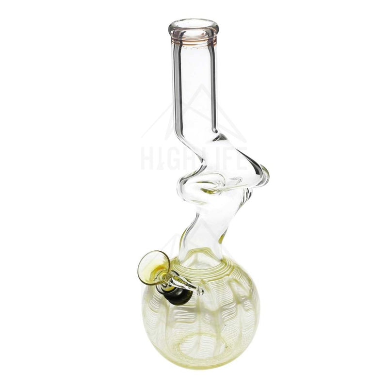 10 32Mm Two Elbow Bong With A Slide Yellow Bongs & Waterpipes