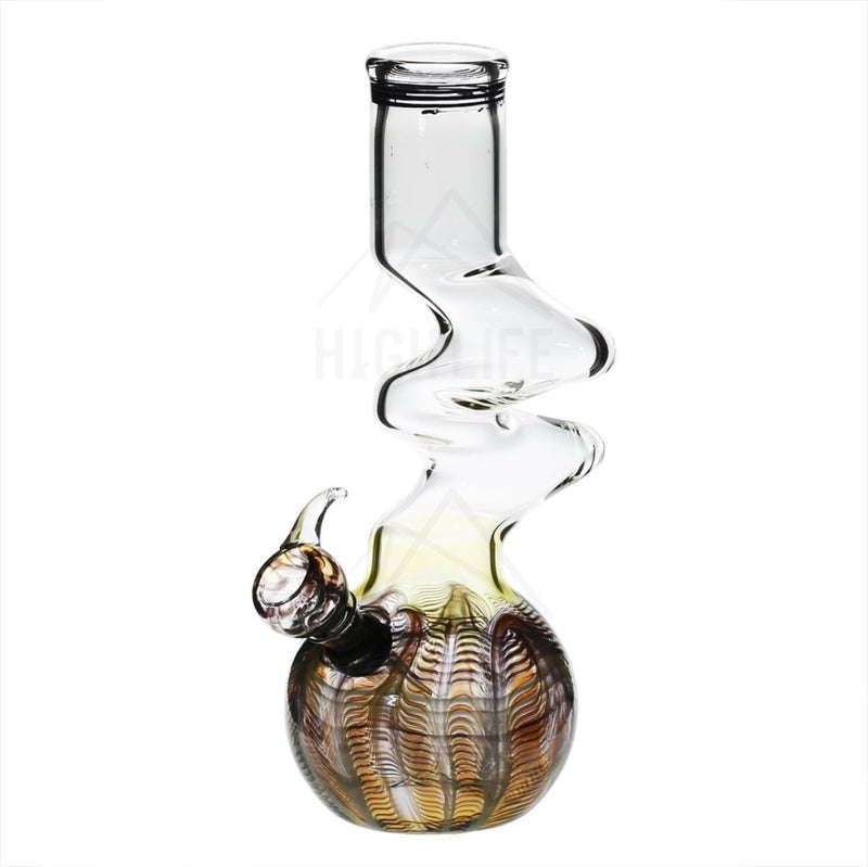 10 44Mm Two Elbow Bong With A Slide - Yellow Rake Black Bongs & Waterpipes