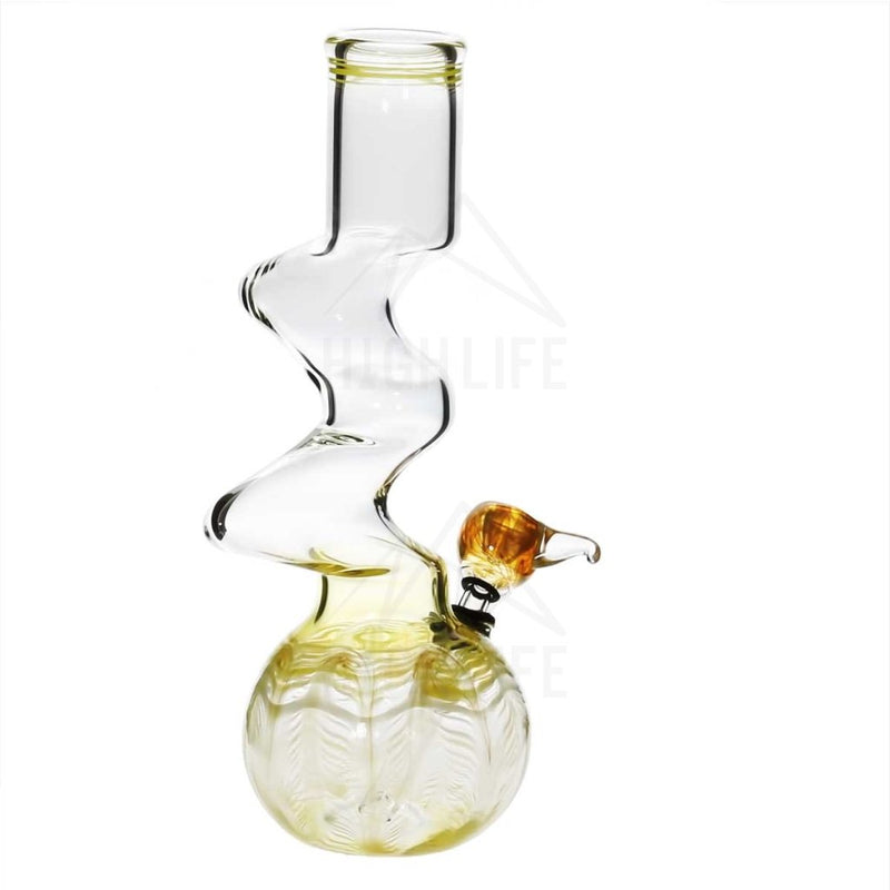 10 44Mm Two Elbow Bong With A Slide - Yellow Rake Bongs & Waterpipes