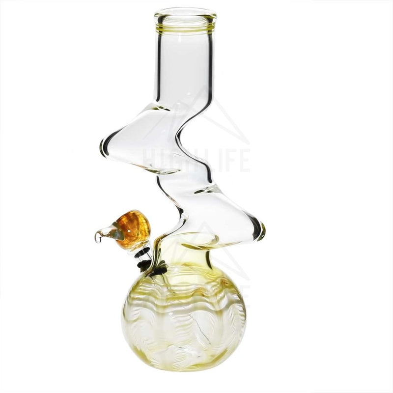 10 44Mm Two Elbow Bong With A Slide - Yellow Rake Bongs & Waterpipes