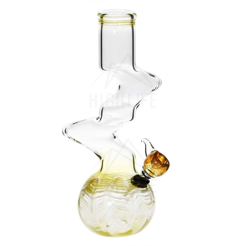 10 44Mm Two Elbow Bong With A Slide - Yellow Rake Bongs & Waterpipes