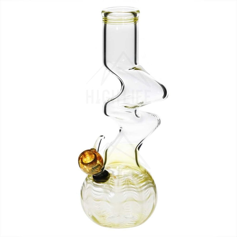 10" 44mm Two Elbow Bong with a Slide - Yellow Rake