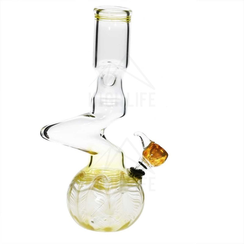 10 44Mm Two Elbow Bong With A Slide - Yellow Rake Bongs & Waterpipes