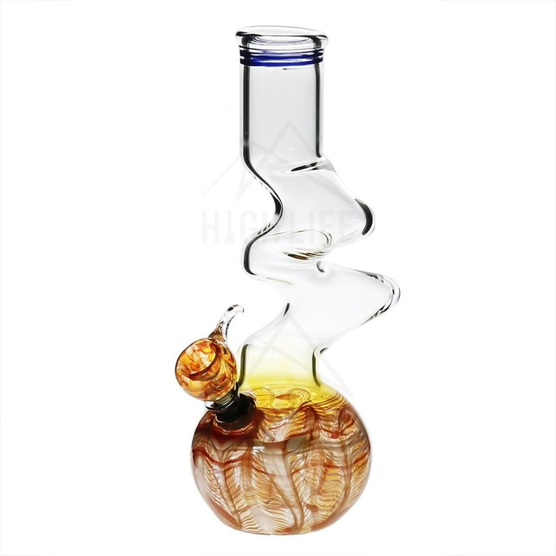 10 44Mm Two Elbow Bong With A Slide - Yellow Rake Orange Bongs & Waterpipes