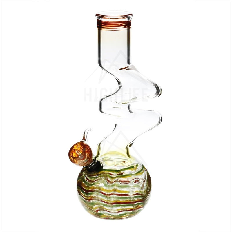 10 44Mm Two Elbow Bong With A Slide - Yellow Rake Rasta Bongs & Waterpipes