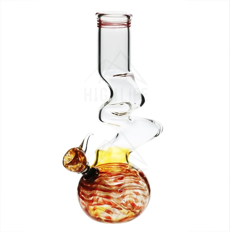 10 44Mm Two Elbow Bong With A Slide - Yellow Rake Red Bongs & Waterpipes