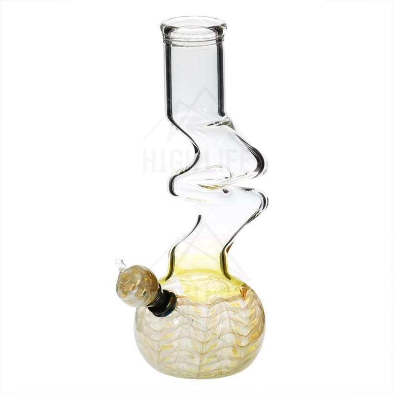 10 44Mm Two Elbow Bong With A Slide - Yellow Rake White Bongs & Waterpipes