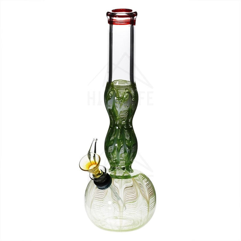 10 Double Bulge Bong With A Slide Green Bongs & Waterpipes