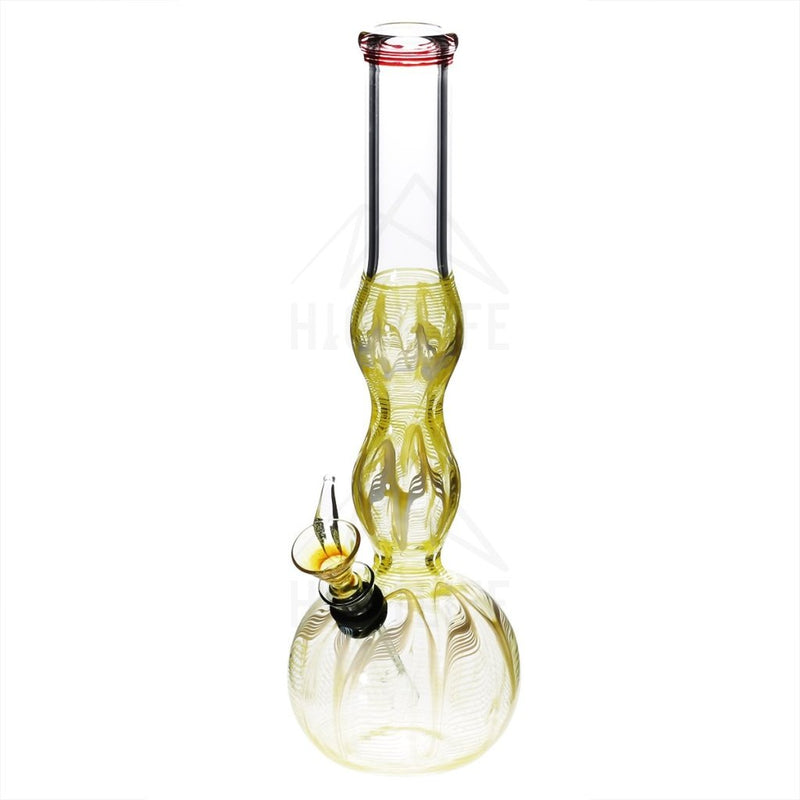 10 Double Bulge Bong With A Slide Yellow Bongs & Waterpipes