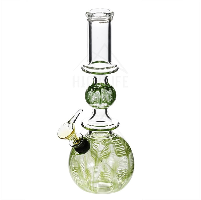 10 Ring Bubble Bong With A Slide Green Bongs & Waterpipes