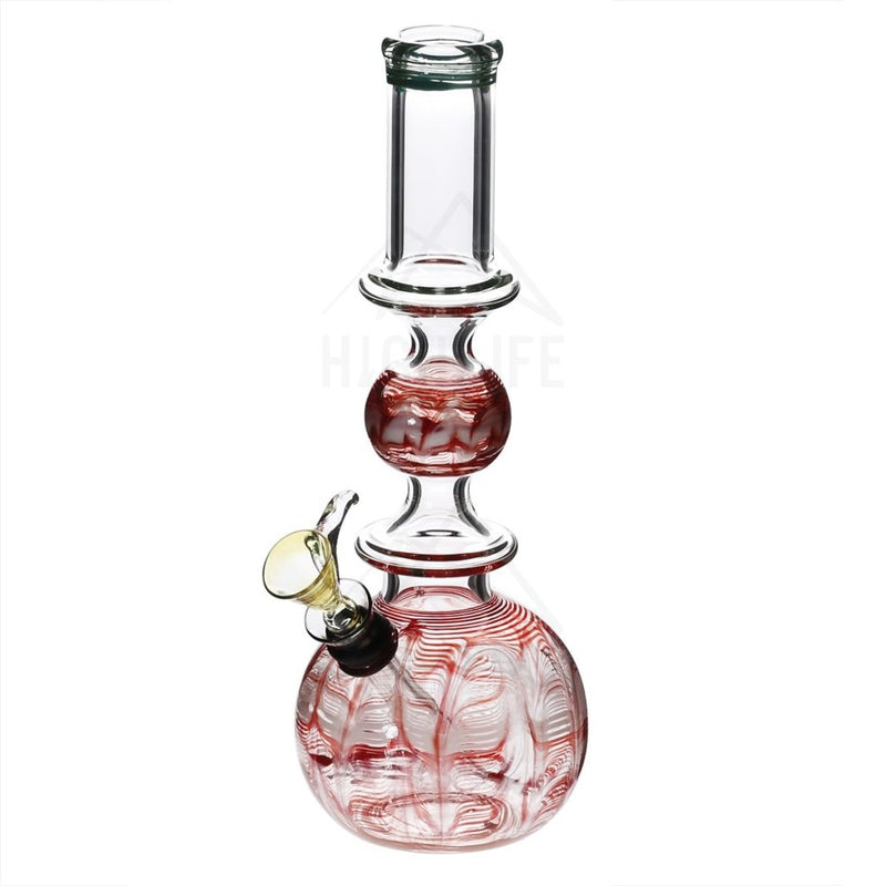 10 Ring Bubble Bong With A Slide Red Bongs & Waterpipes