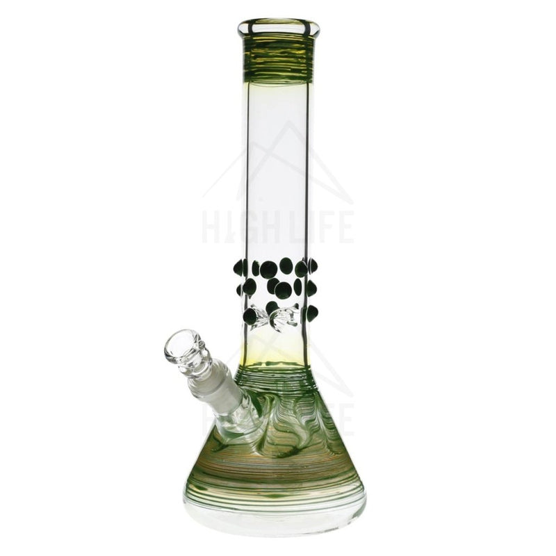 12 Beaker Bong With Marbles Green Bongs & Waterpipes