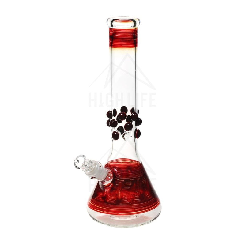 12 Beaker Bong With Marbles Red Bongs & Waterpipes