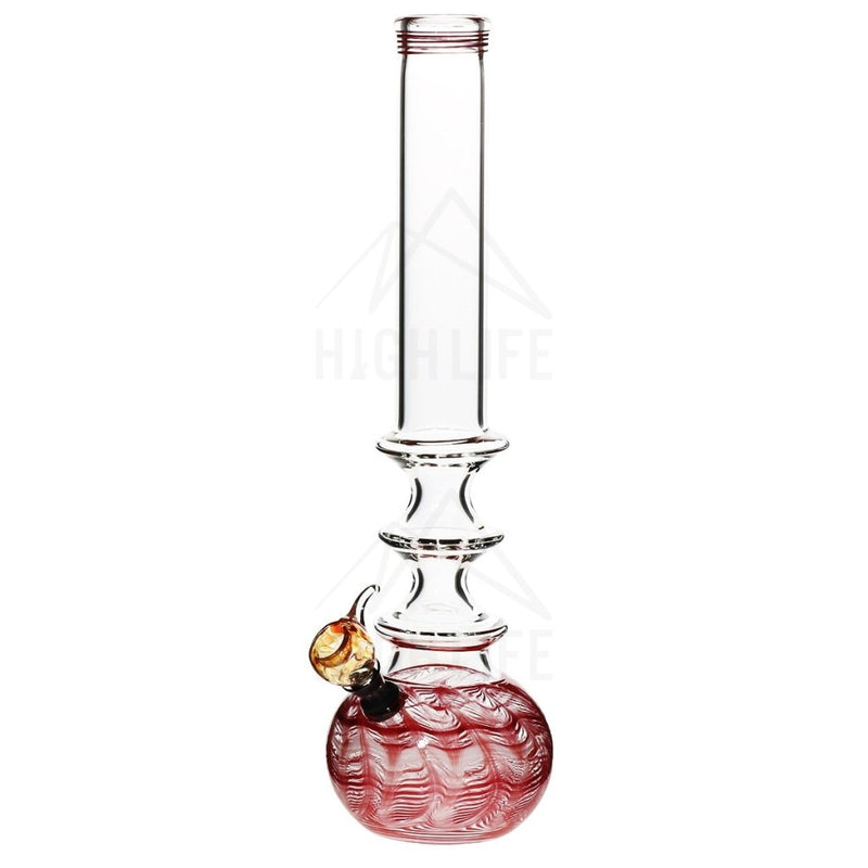 14 44Mm Three Ring Bong With A Slide Red Bongs & Waterpipes