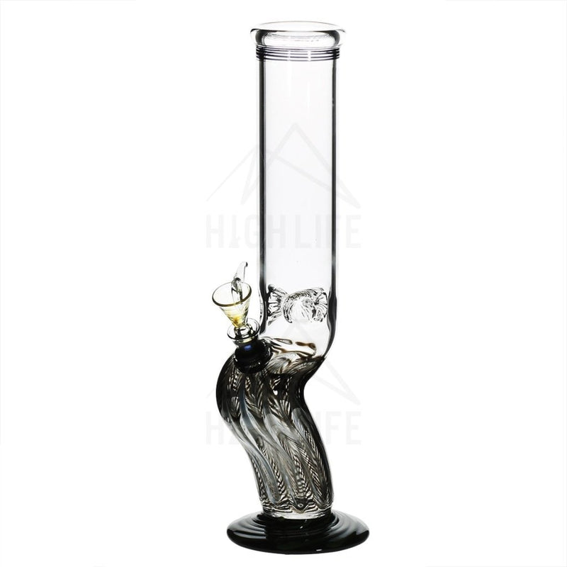 14 Bend Straight Bong With A Slide Black Bongs & Waterpipes