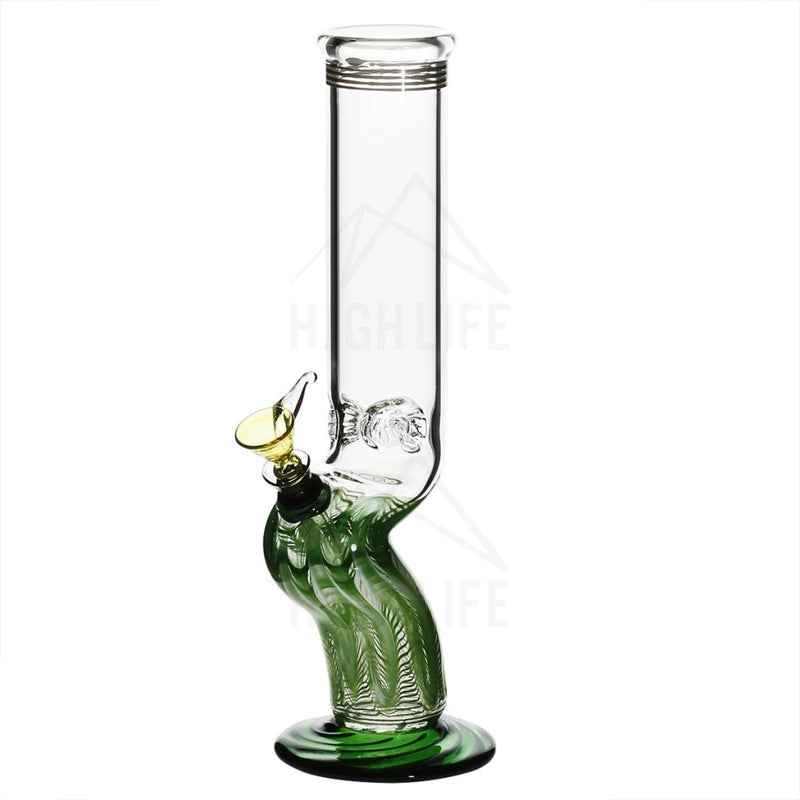 14 Bend Straight Bong With A Slide Green Bongs & Waterpipes