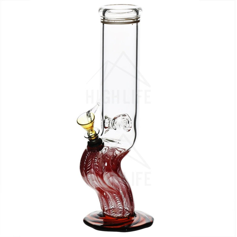 14 Bend Straight Bong With A Slide Red Bongs & Waterpipes