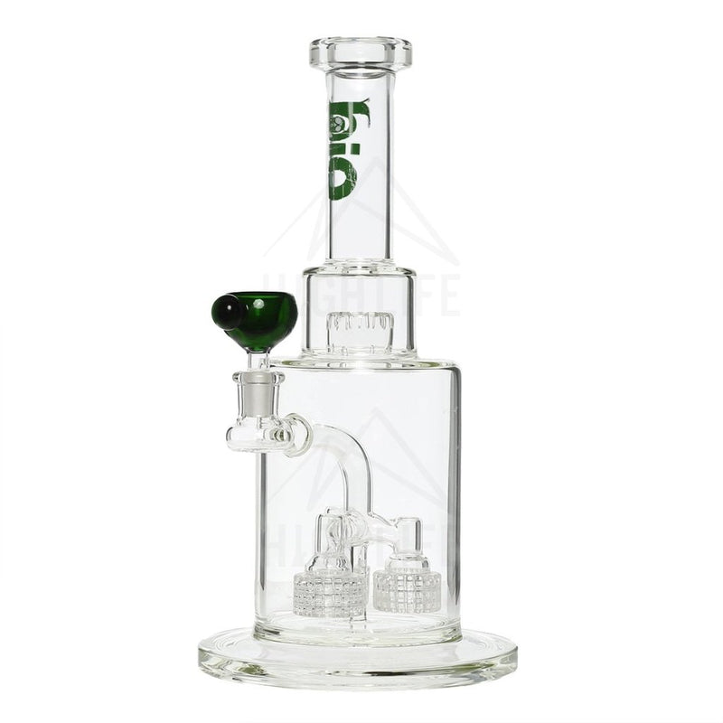 14" Triple Grid Stemless Waterpipe - Green