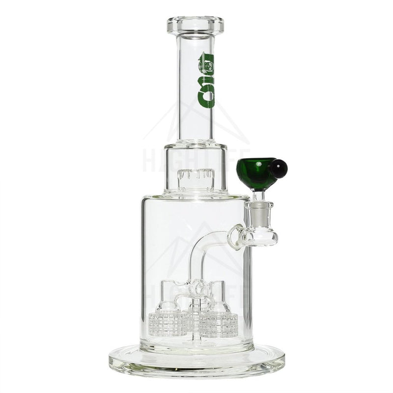 14 Triple Grid Stemless Waterpipe - Green Bongs & Waterpipes