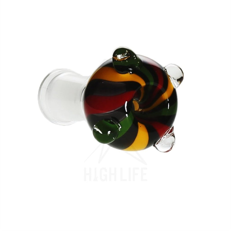 14Mm Heavy Female Bowl With Marbles - Candy Cane Accessories