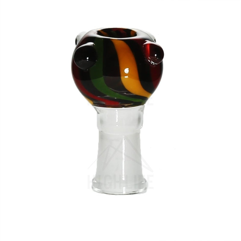 14Mm Heavy Female Bowl With Marbles - Candy Cane Accessories