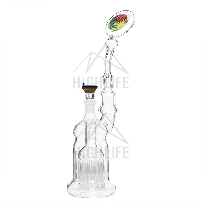 16 Single Tree Standing Sherlock Bubbler - Yellow Reversal Bubblers & Dab Rigs