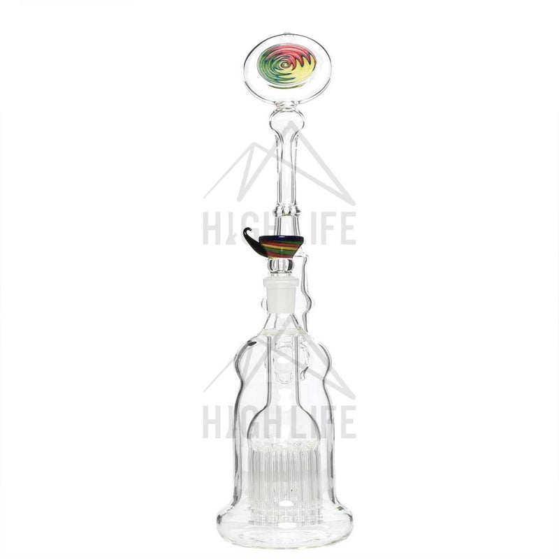 16 Single Tree Standing Sherlock Bubbler - Yellow Reversal Bubblers & Dab Rigs