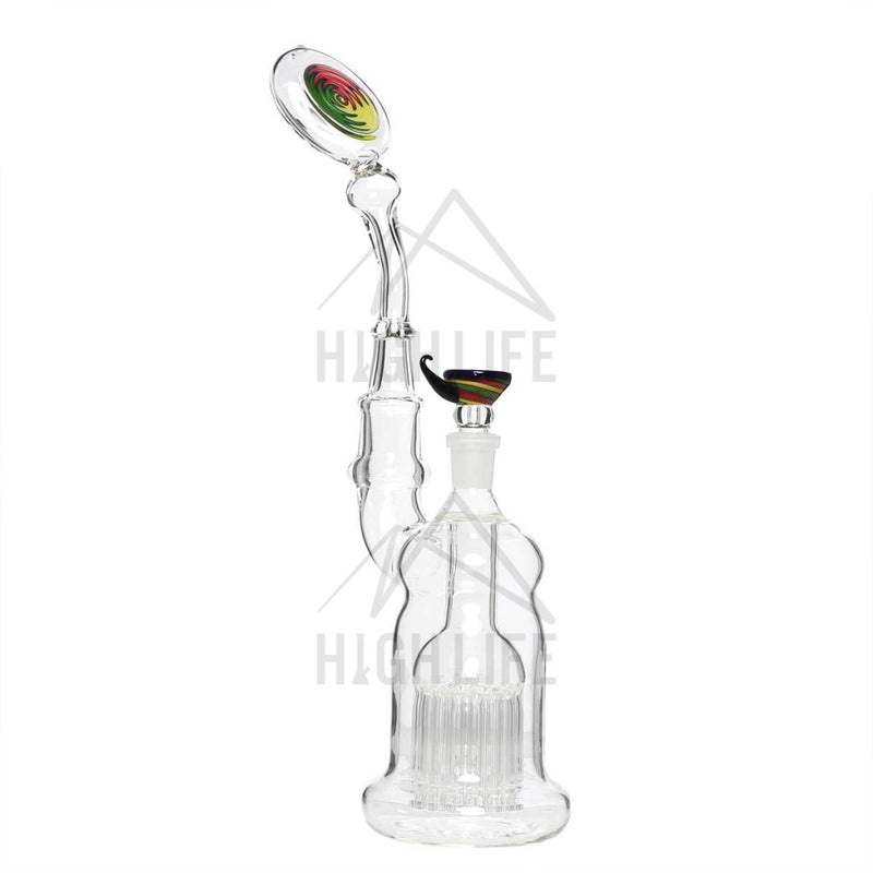 16 Single Tree Standing Sherlock Bubbler - Yellow Reversal Bubblers & Dab Rigs