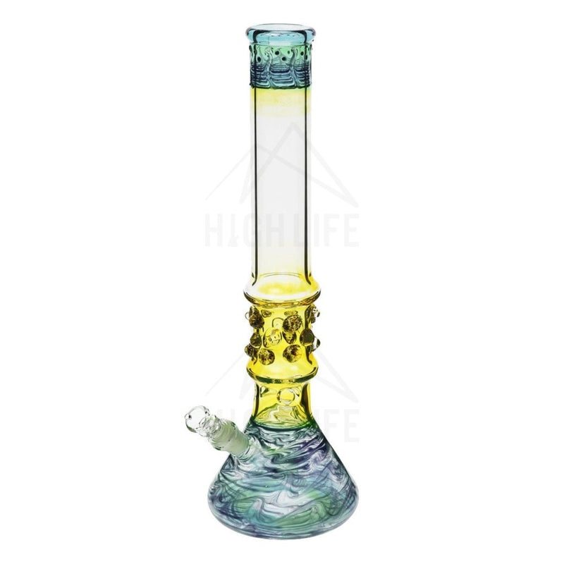 17 Raked Bong W / Marbles Blue Bongs & Waterpipes