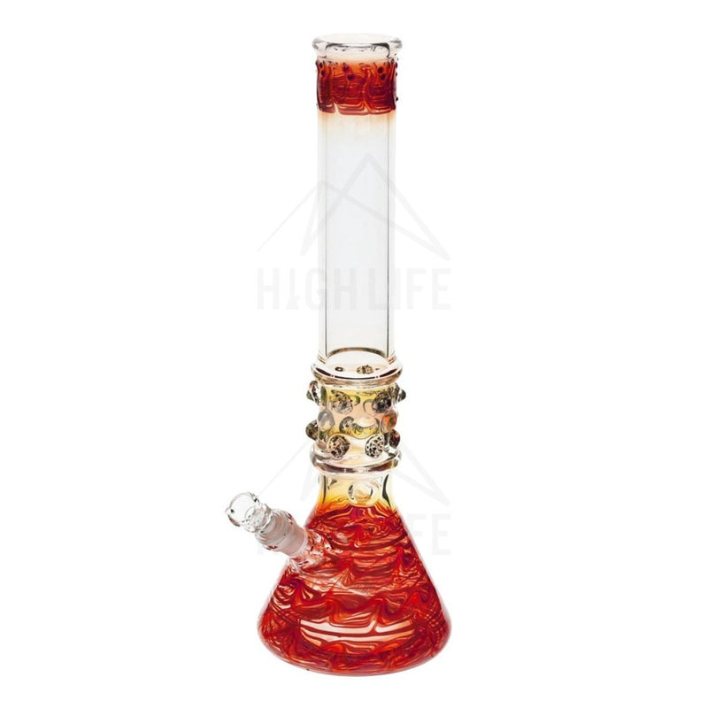 17 Raked Bong W / Marbles Red Bongs & Waterpipes