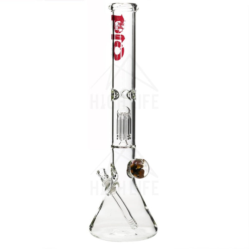 18 Bio Single Tree Beaker Bong With Marble Red Bongs & Waterpipes