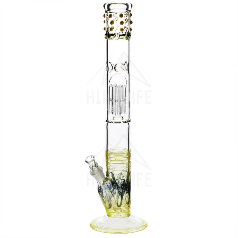 18 Single Tree Straight Bong With Marbles Yellow Bongs & Waterpipes