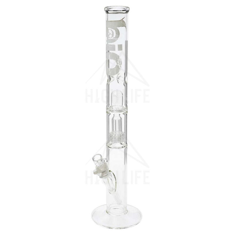 20 Bio Single Grid Dome Straight Bong White Bongs & Waterpipes