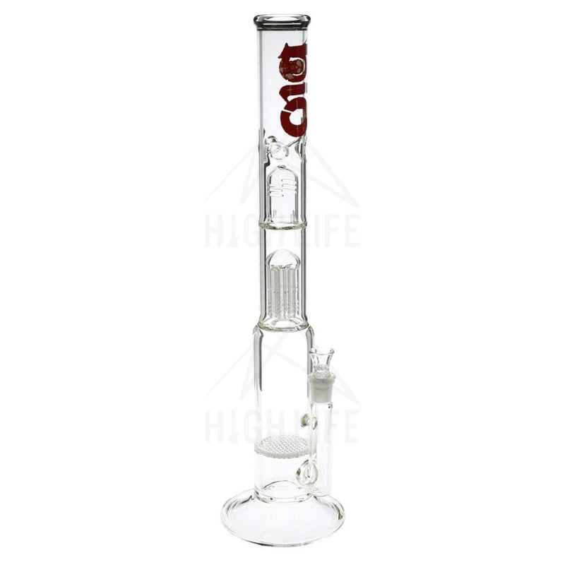 20 Bio Single Tree / Honeycomb Bong - Clear With Decal Bongs & Waterpipes