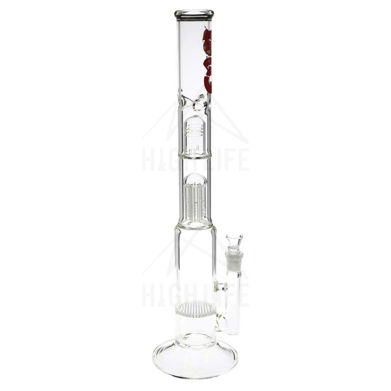 20 Bio Single Tree / Honeycomb Bong - Clear With Decal Bongs & Waterpipes