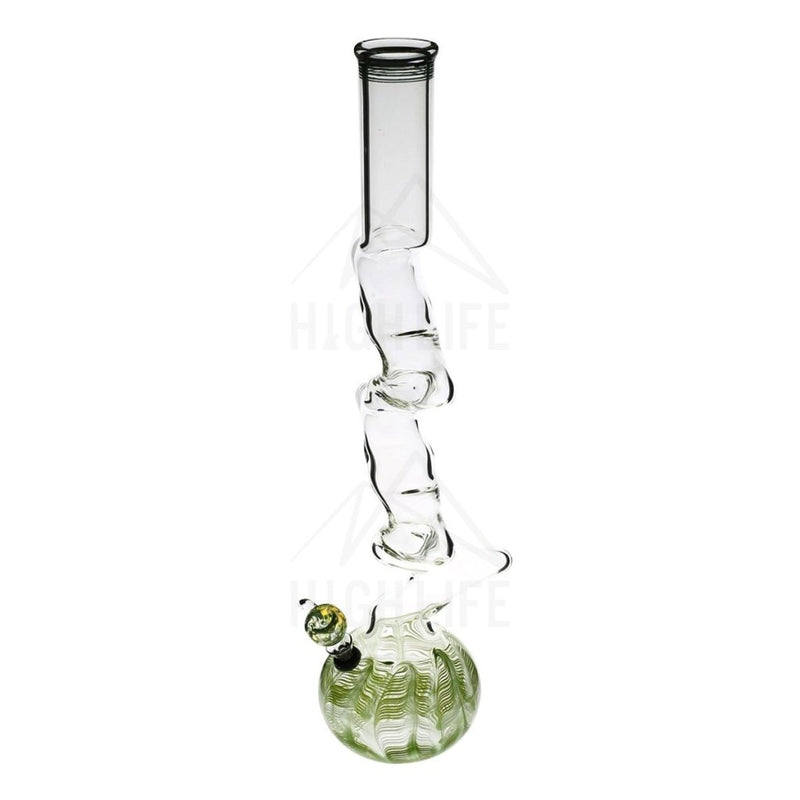 20 Five Elbow Bong With A Slide Green Bongs & Waterpipes