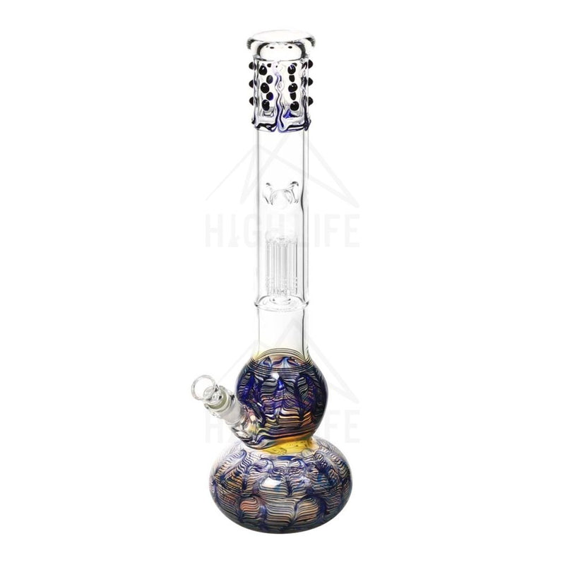 20 Single Tree Double Bubble Bong With Marbles Blue Bongs & Waterpipes