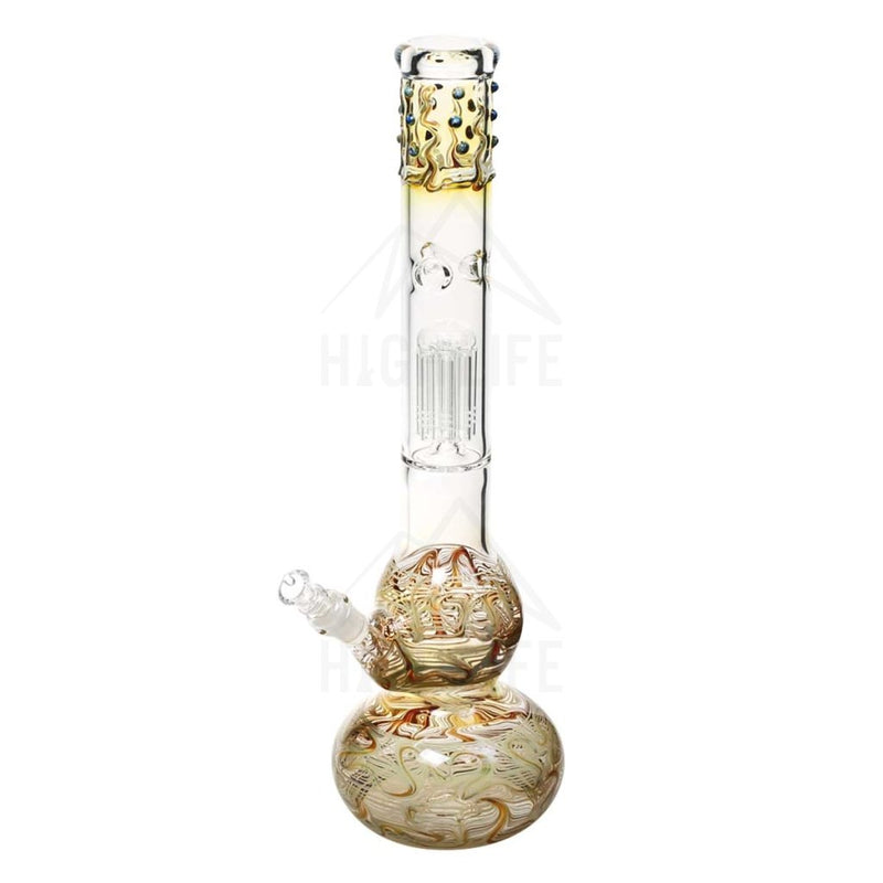 20 Single Tree Double Bubble Bong With Marbles Brown Bongs & Waterpipes