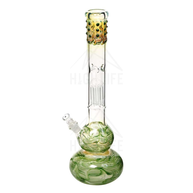 20 Single Tree Double Bubble Bong With Marbles Green Bongs & Waterpipes