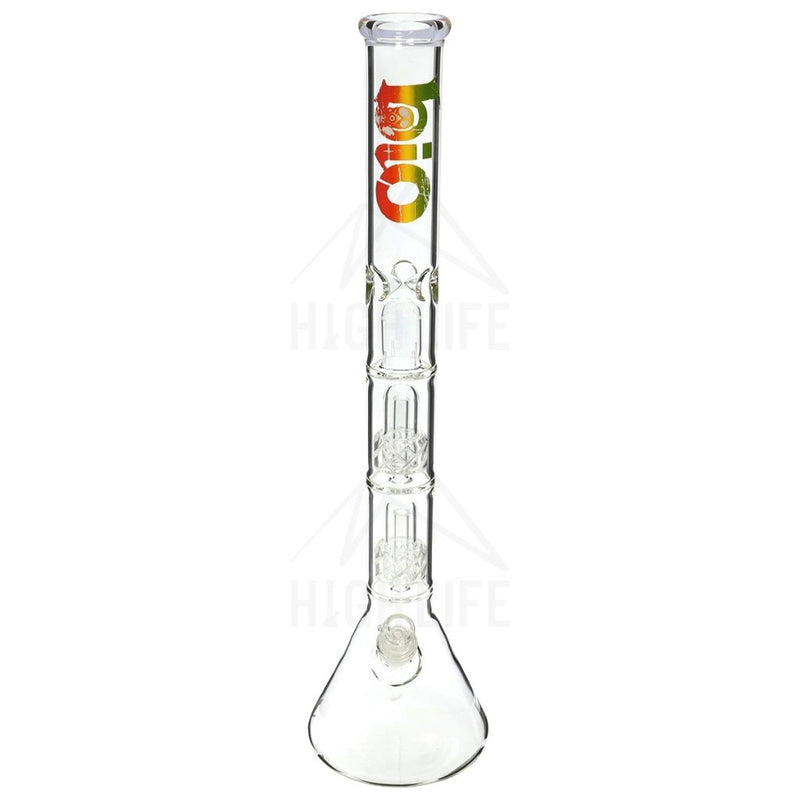 22 Bio Criss-Cross Showerhead Waterpipe - Rasta Bongs & Waterpipes