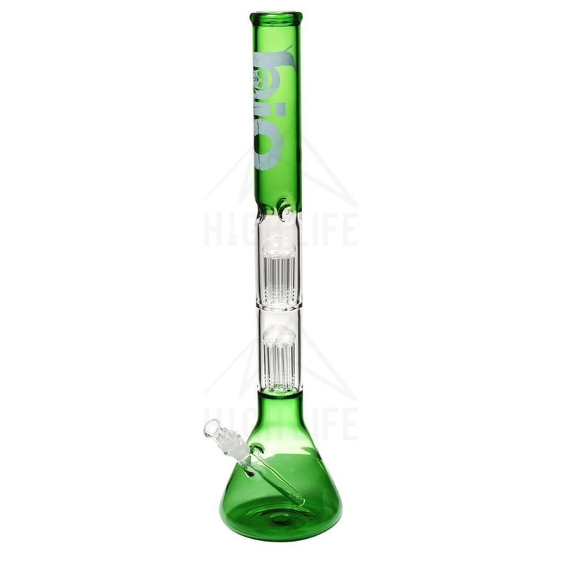 22 Bio Double Tree Beaker Bong Green Bongs & Waterpipes