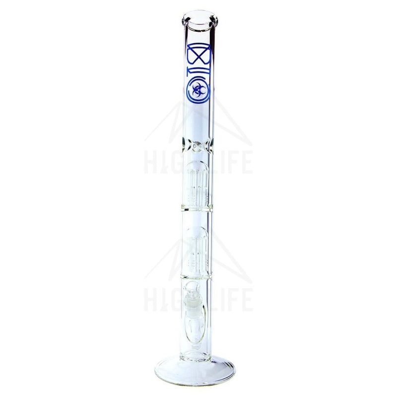 22 Bio Double Tree Straight Bong Blue Bongs & Waterpipes