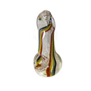 3 Worked Hand Pipe With Rasta Stripe Pipes