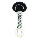 4.5 Double Wall Fumed Dichro Swirl Black Bowl Hand Pipe