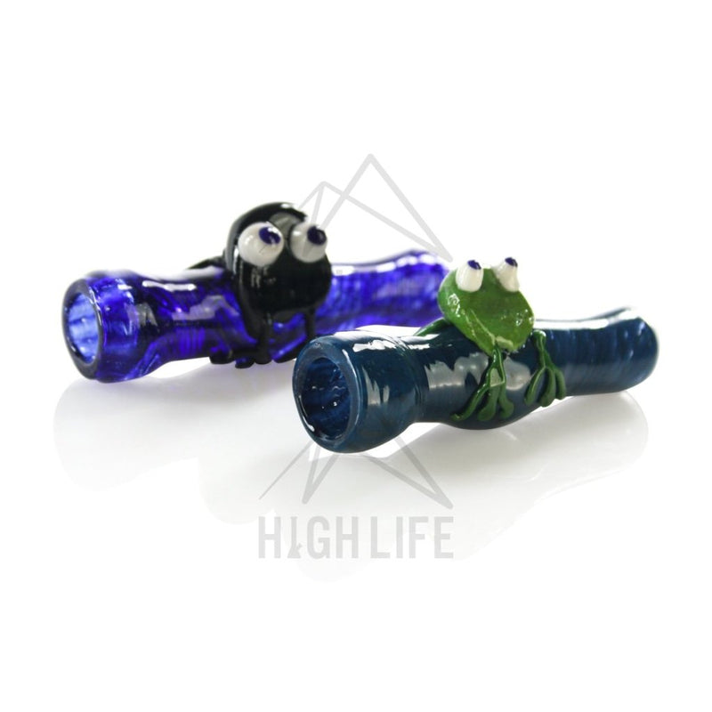 4 Heavy Raked Chillum With Frog Hand Pipes