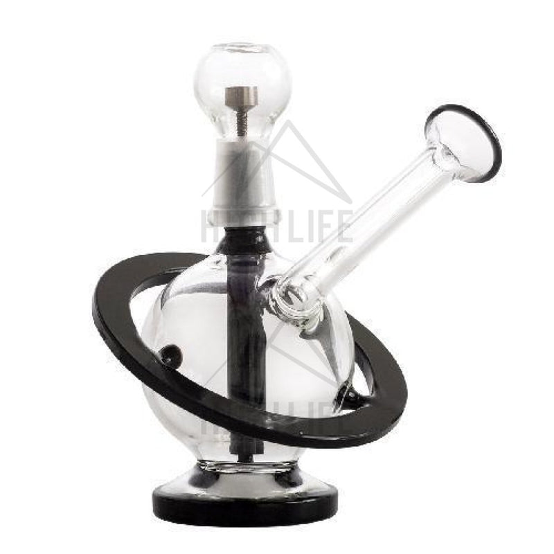 4 Micro Orb Dab Rig 10Mm - Clear With Black Ring Bubblers & Rigs