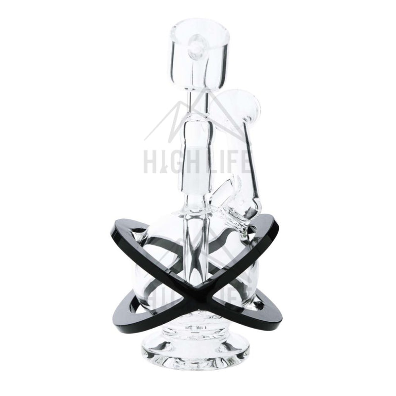 4 Micro Orb Dab Rig 10Mm - Clear With Black X Bubblers & Rigs