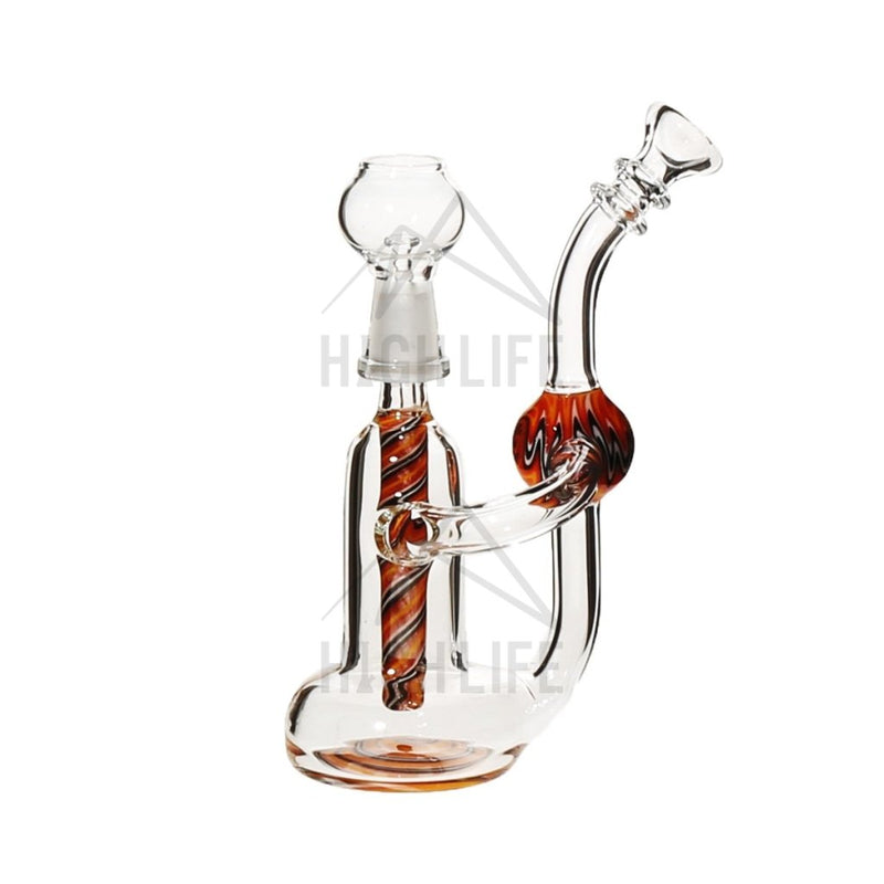 4 Micro Orb Recycler Dab Rig 10Mm - Orange Reversal Bubblers & Rigs