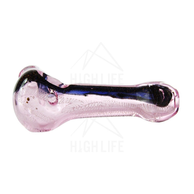 5 Pink Hand Pipe W/ Dichro Line Pipes